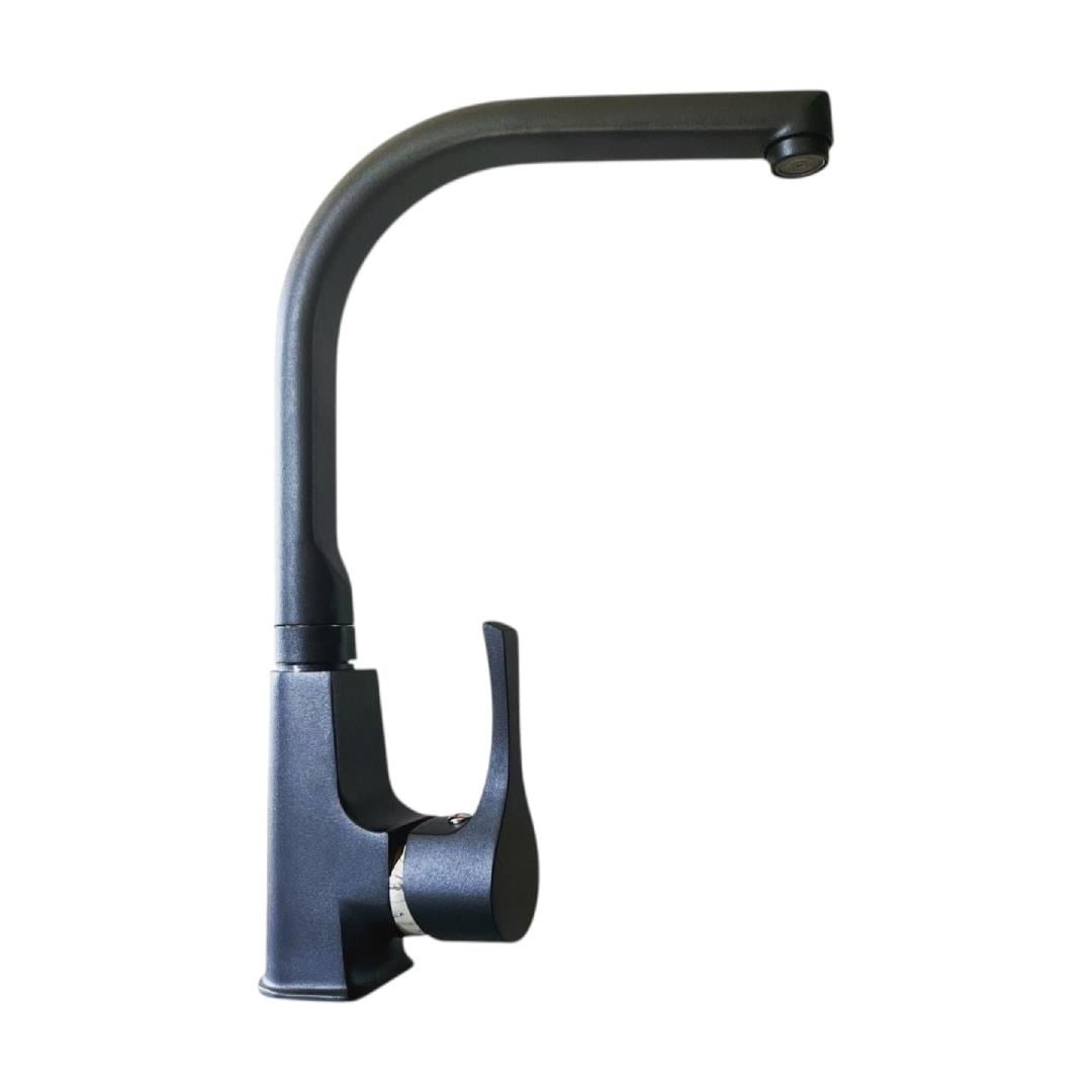 Kuzey Fittings KB 716 Hilal Serisi Mix Kuğu Evye Bataryası Siyah