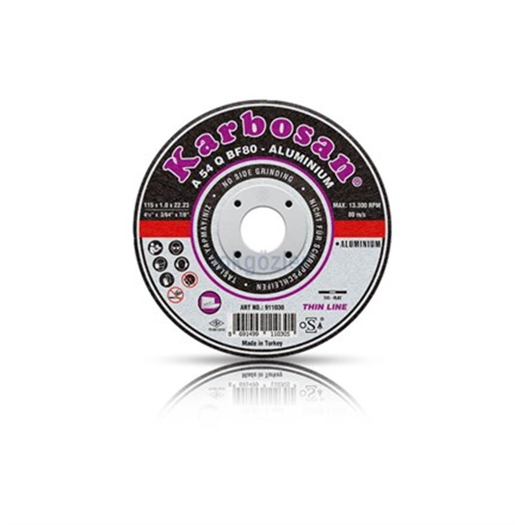 Karbosan 115x1.6x22.23 Alüminyum İnce (Thinline) Kesme Diski 911040 (A 46 Q BF80)