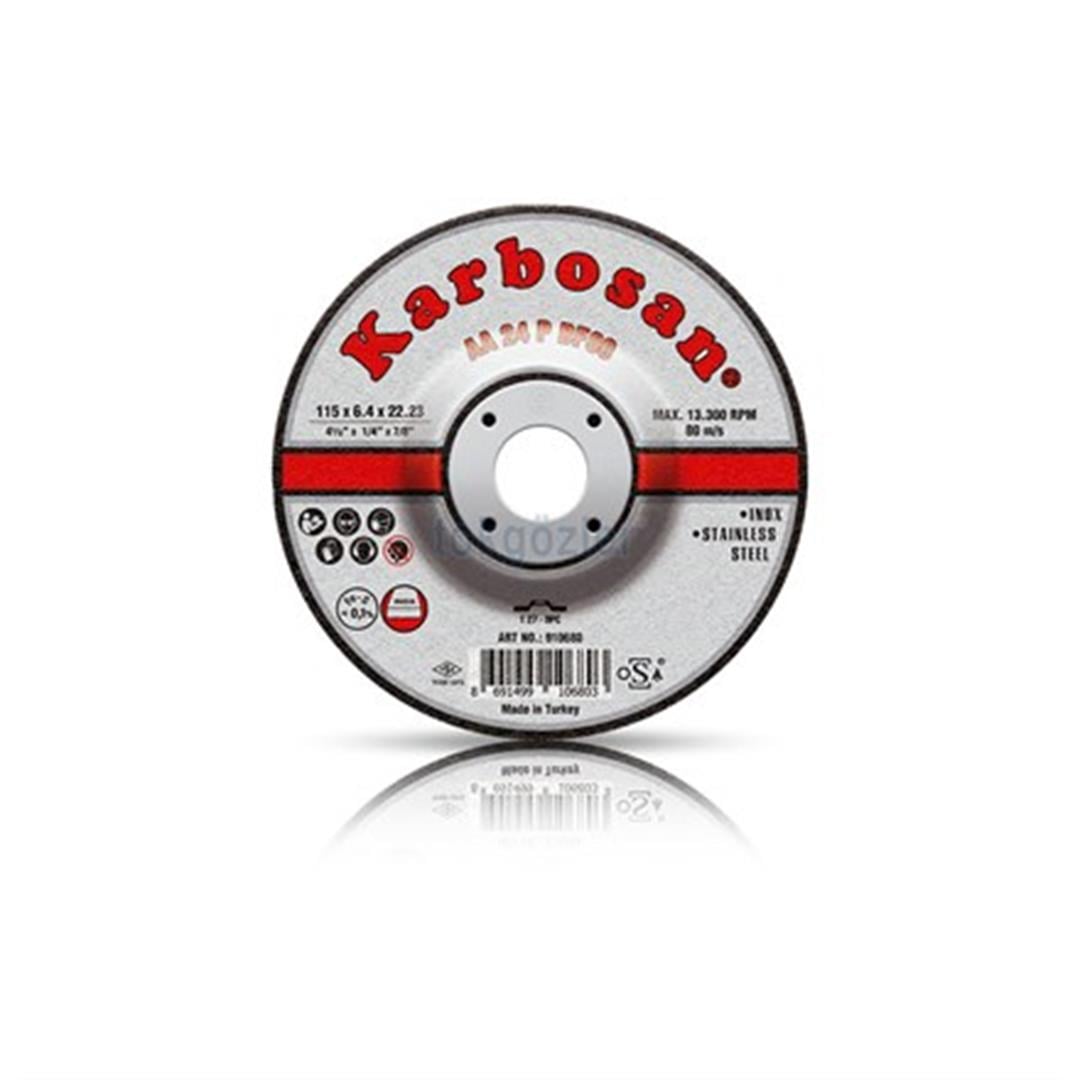 Karbosan 115x6.4x22.23 INOX Paslanmaz Çelik Taşlama Diski 910680 (AA 24 P BF80)