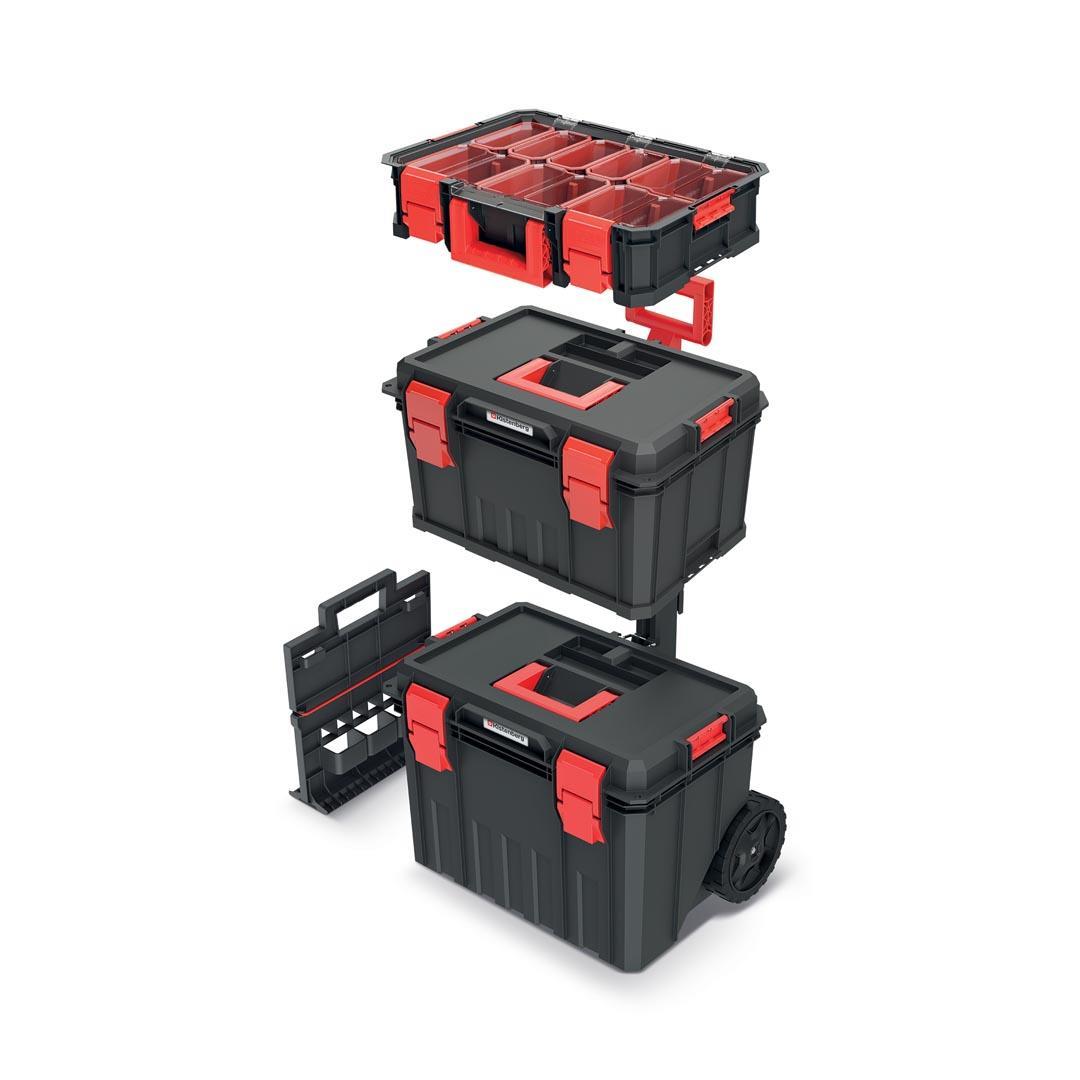 Kistenberg Modular Solution 3Lü Set KMSS553585B Modüler Çözüm 3 Parçalı Tekerlekli Alet Kutusu Seti