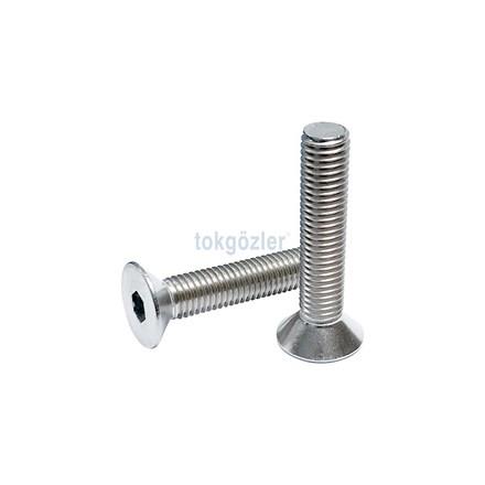 M4x20 DIN 7991 A2 Havşa Başlı Paslanmaz Inox İmbus 10.9 Kalite Çelik Cıvata