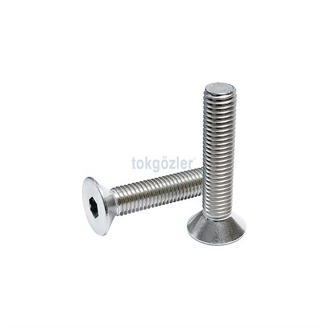 M8x20 DIN 7991 A2 Havşa Başlı Paslanmaz Inox İmbus 10.9 Kalite Çelik Cıvata