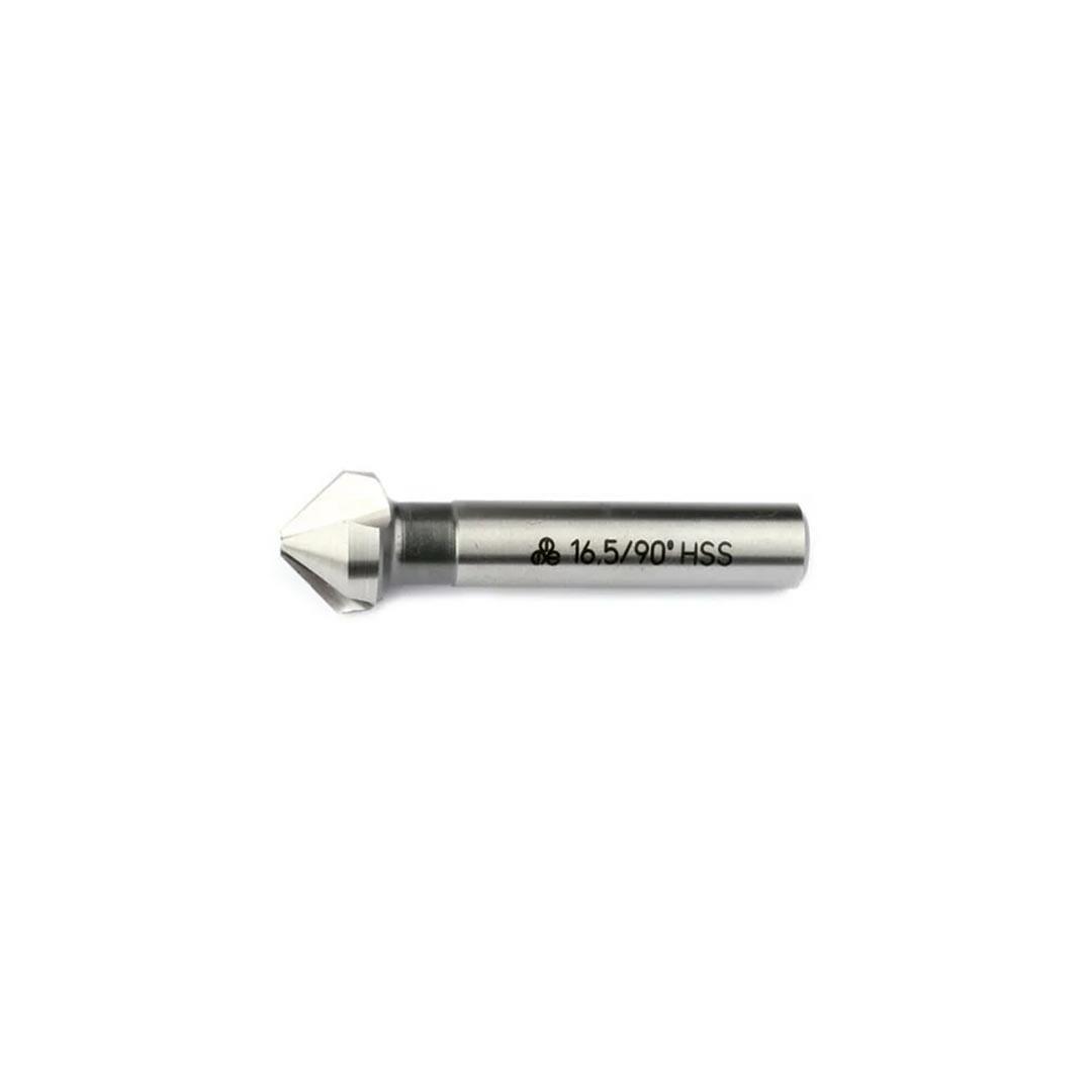 MTE Makina Takım 16.5 mm HSS DIN 335/C 3 Ağızlı Silindirik Saplı Havşa Freze - 90° - B00313121650