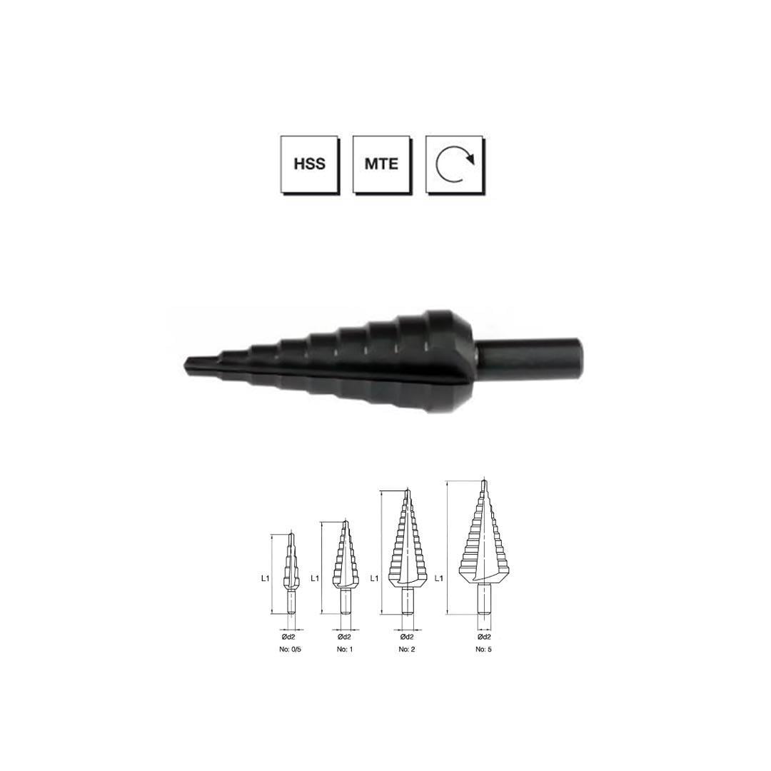 MTE Makina Takım 4-30 mm HSS MTE Normu Kademeli Sac Delme Matkabı - B00314010230