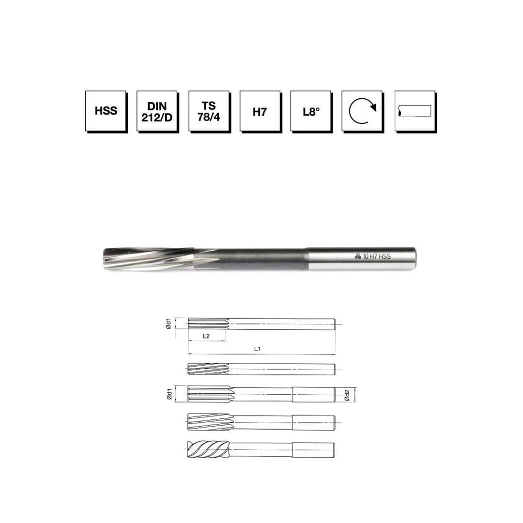 MTE Makina Takım 6 mm HSS DIN 212 Silindirik Saplı Makina Raybası - B00303010600