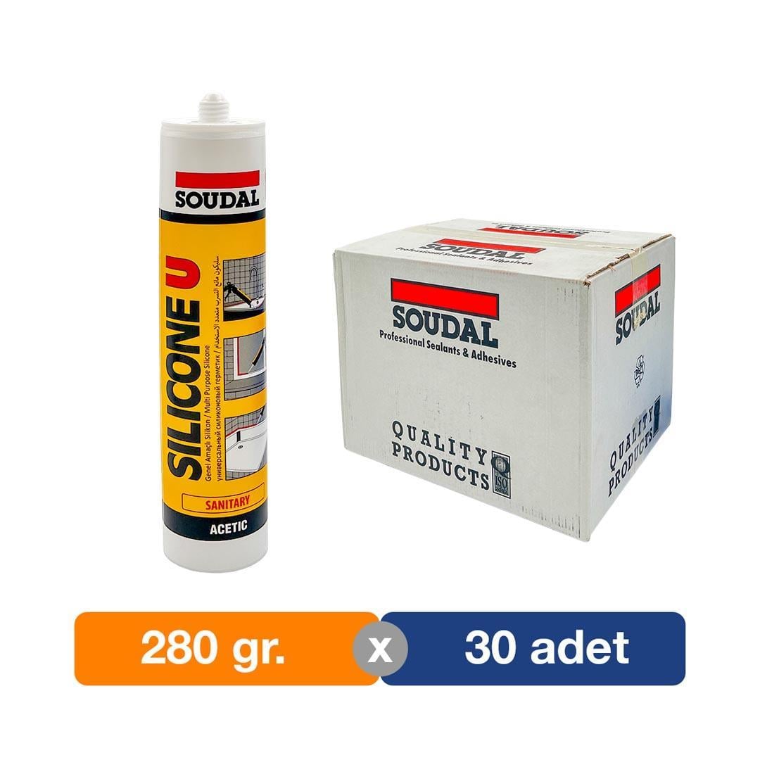 Soudal Silicone U Genel Amaçlı Silikon Kartuş Şeffaf 280 gr. - 30lu Paket