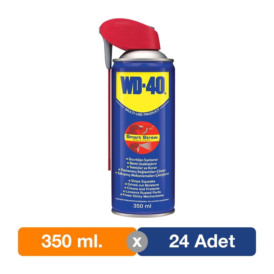 WD-40 Çok Amaçlı Yağlayıcı ve Pas Sökücü Sprey 350 ml. - 24lü Paket (Smart Straw / Akıllı Pipetli)