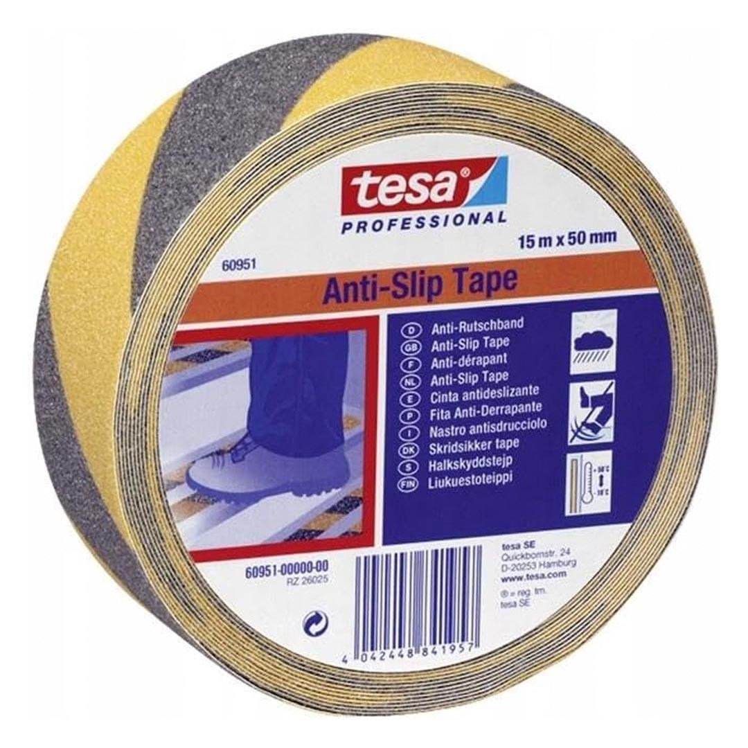 Tesa 60951 Merdiven Kaydırmaz Bant Sarı Siyah 15 m x 50 mm