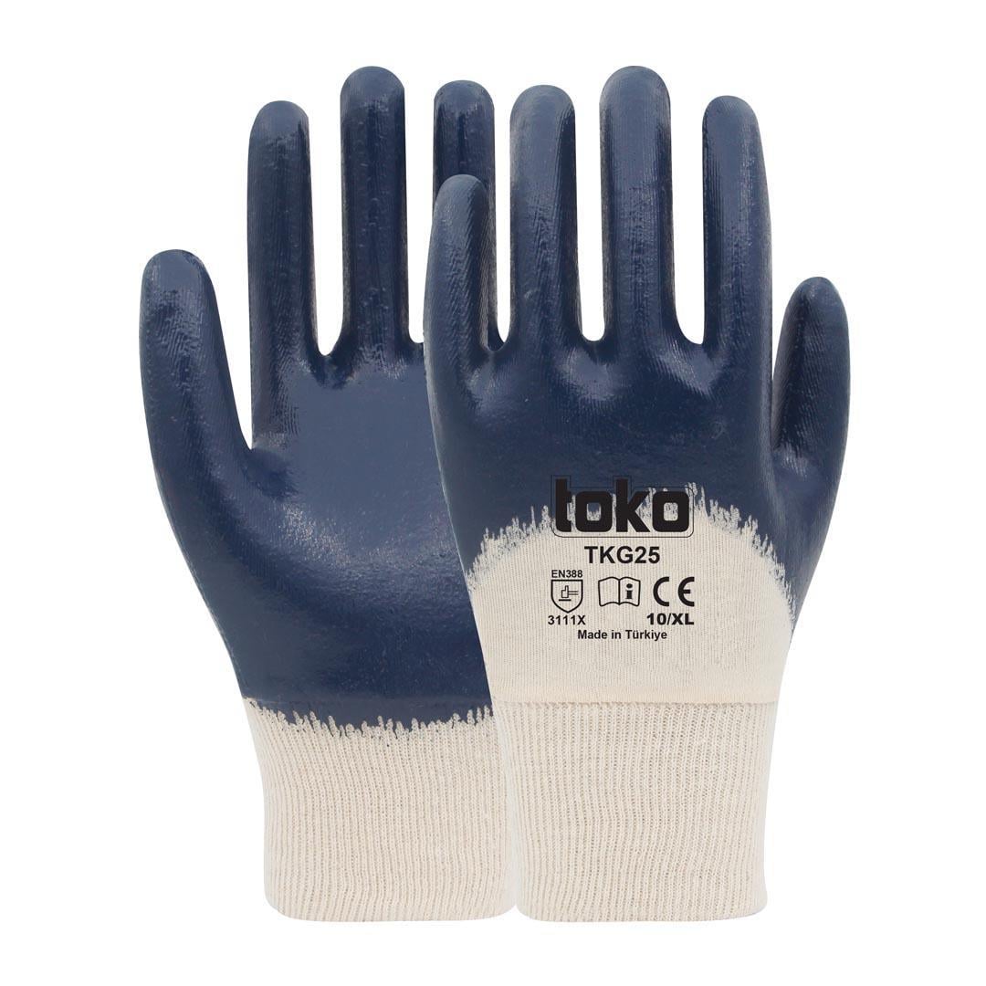 Toko TKG25 Lacivert Pamuk Nitril Eldiven No: 10/XL - 12li Paket