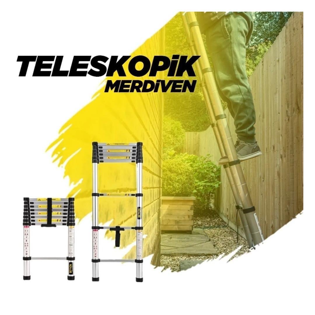Beykon 10 Basamaklı Teleskopik Uzayan Merdiven 2.9 metre TLS1029