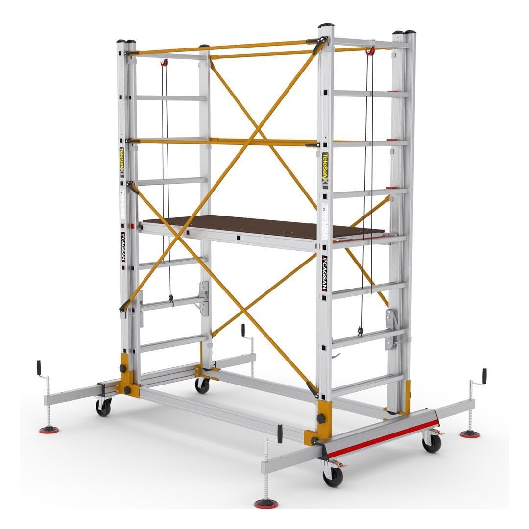 Çağsan TeleSafe XL_FP İki Parçalı Alüminyum İskele 2x8 Basamaklı S004_XL_FP