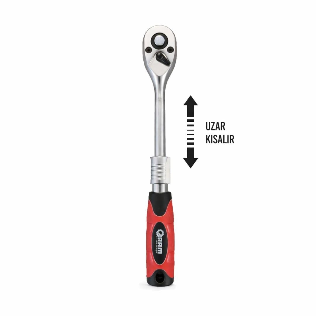 Arm ARM7264 1/4 Uzatmalı Lokma Cırcır Kolu 150-210 mm