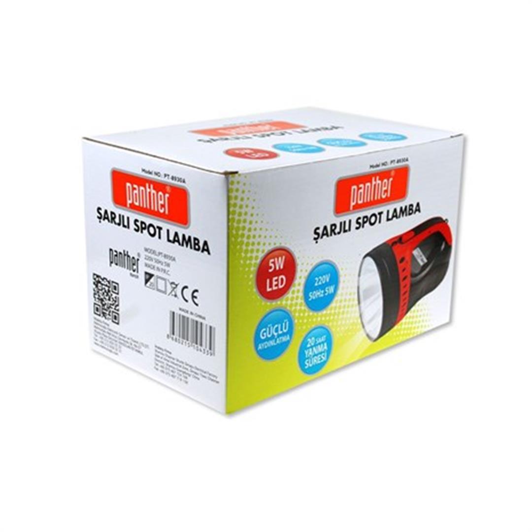 Panther PT-8930A 5W Ledli Şarjlı Spot Fener