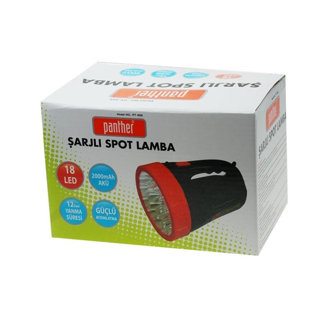 Panther PT-999 18 Led Şarjlı Spot Lamba