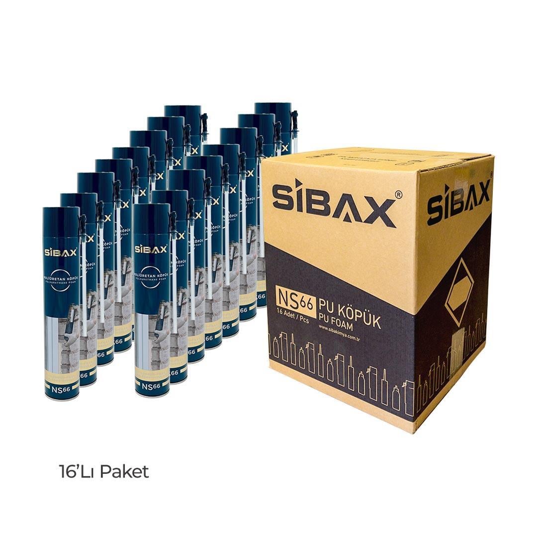 Sibax NS66 Poliüretan Dolgu Köpüğü - Montaj Köpük 600 gr. - 16lı Paket