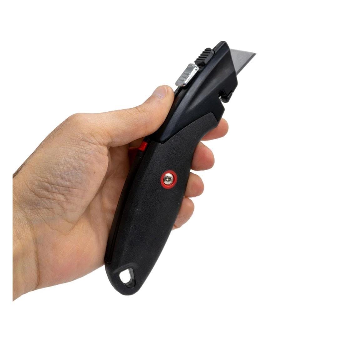 İzeltaş 14000005051 Pro Güvenlikli Otomatik Kilitlemeli Trapez Maket Bıçağı - 2 Yedek Bıçaklı