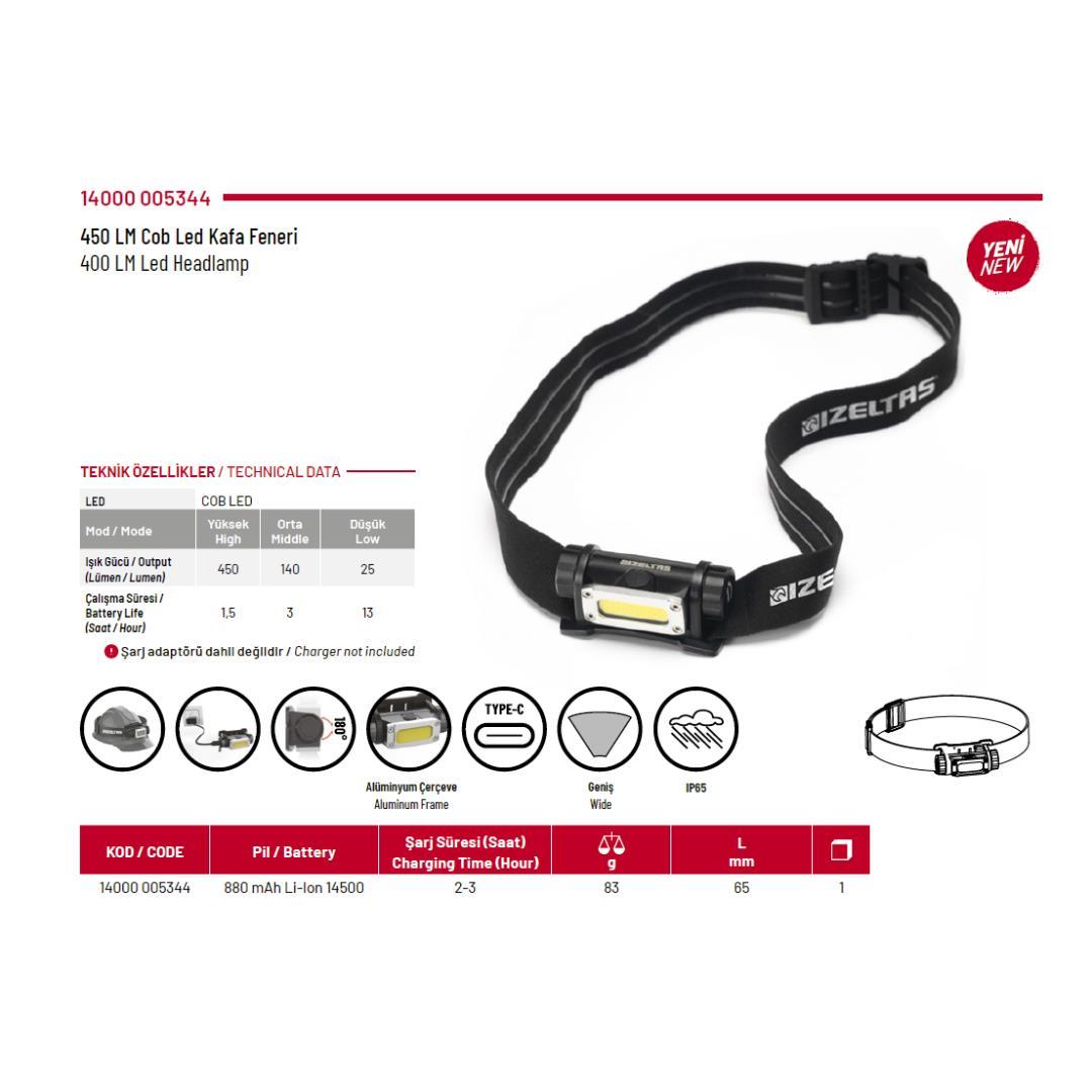 İzeltaş 14000005344 450 Lümen Cob Led Kafa Feneri