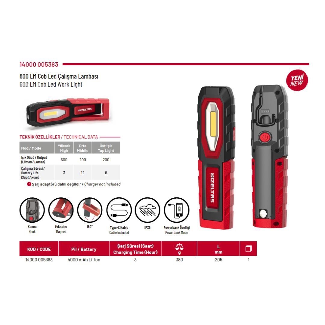 İzeltaş 14000005383 600 Lümen Cob Led Çalışma Lambası