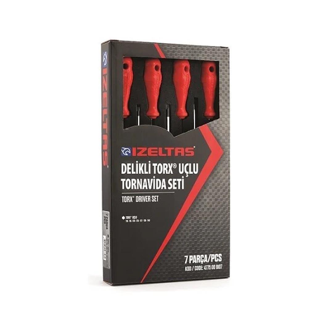 İzeltaş 4776008107 Delikli Torx Uçlu Tornavida Takımı 7 Parça
