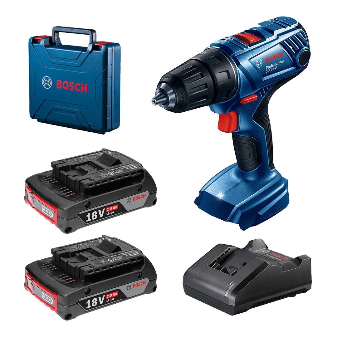 Bosch Professional GSR 180-LI 2x18V 2.0Ah Çift Akülü Delme Vidalama Makinesi + Bosch Gelişmiş El Aleti Seti 52 Parça + Bosch Termos Çanta 11 Litre (Kombo Usta Seti)