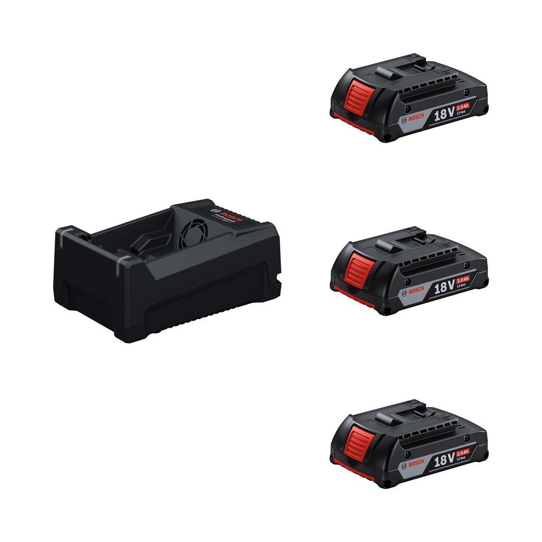 Bosch Professional GBH 18V-18 + GSR 185-LI + GWS 18V-8 + Kanvas Çanta + 3x18V 2.0Ah Akülü Set