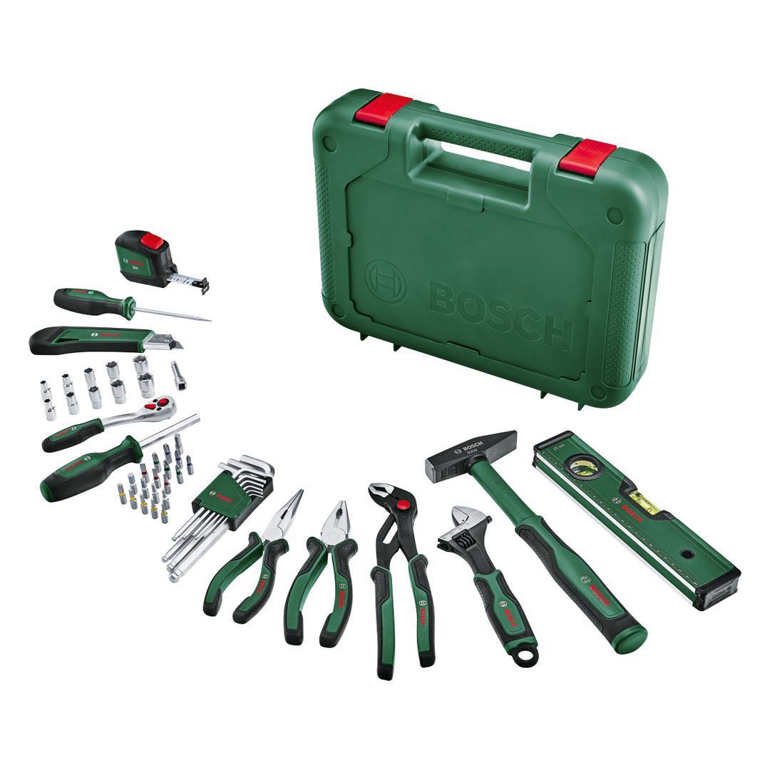 Bosch Professional GBH 18V-18 + GSR 185-LI + GWS 18V-8 + 3x18V 2.0Ah Akülü Set + Bosch Gelişmiş El Aleti Seti 52 Parça (Kombo Usta Seti)