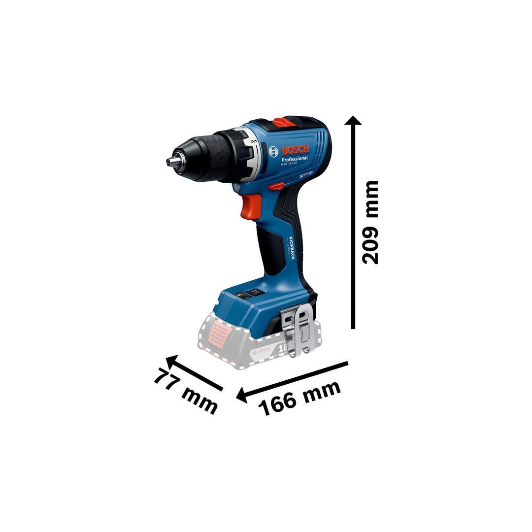 Bosch Professional GSR 18V-65 18V 2.0Ah Çift Akülü Delme Vidalama Makinesi - 06019N3000
