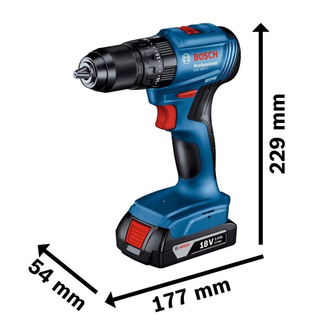 Bosch Professional GSB 185-LI 18V 2.0Ah 3 Akülü Darbeli Vidalama Makinesi  - 0615990N1Z