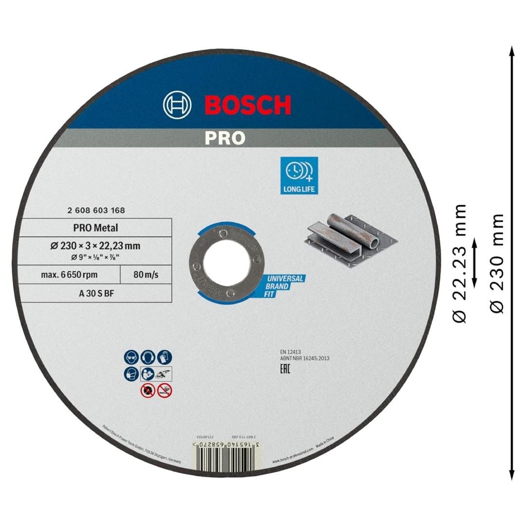 Bosch PRO Metal Kesme Diski 230x3x22.23 mm - 2608603168