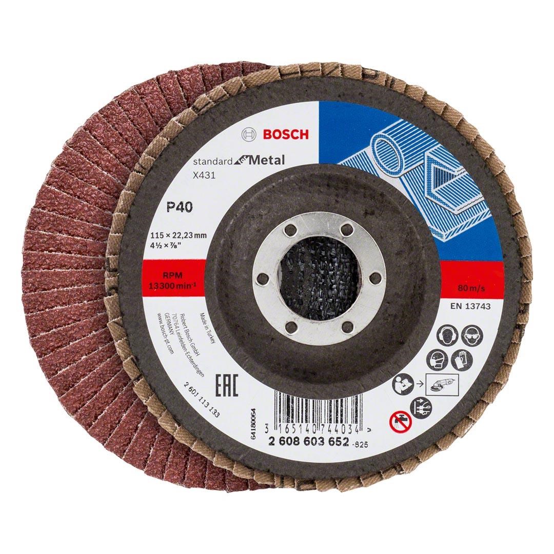 Bosch Standart For Metal X431 ALOX Flap Zımpara Diski 115 mm 40 Kum - 2608603652