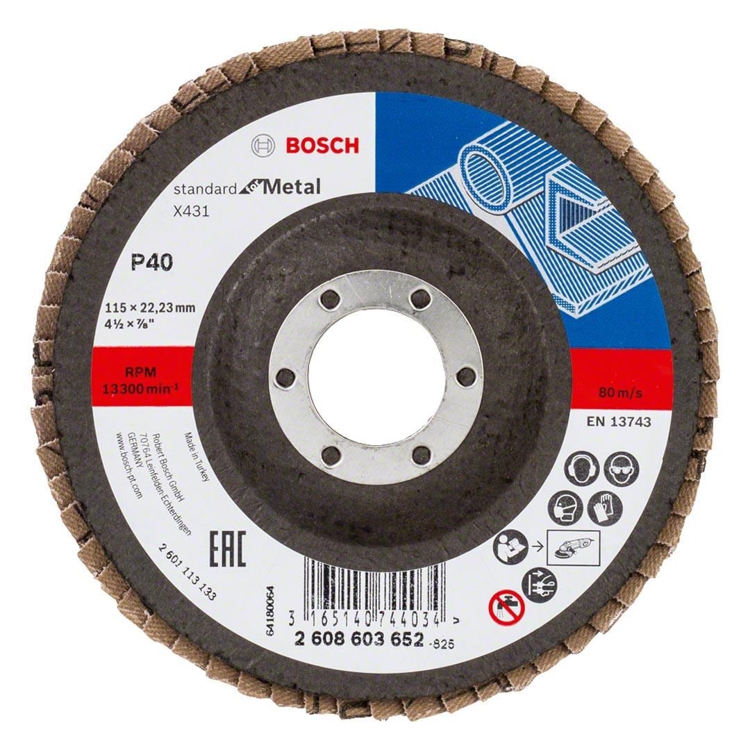 Bosch Standart For Metal X431 ALOX Flap Zımpara Diski 115 mm 40 Kum - 2608603652