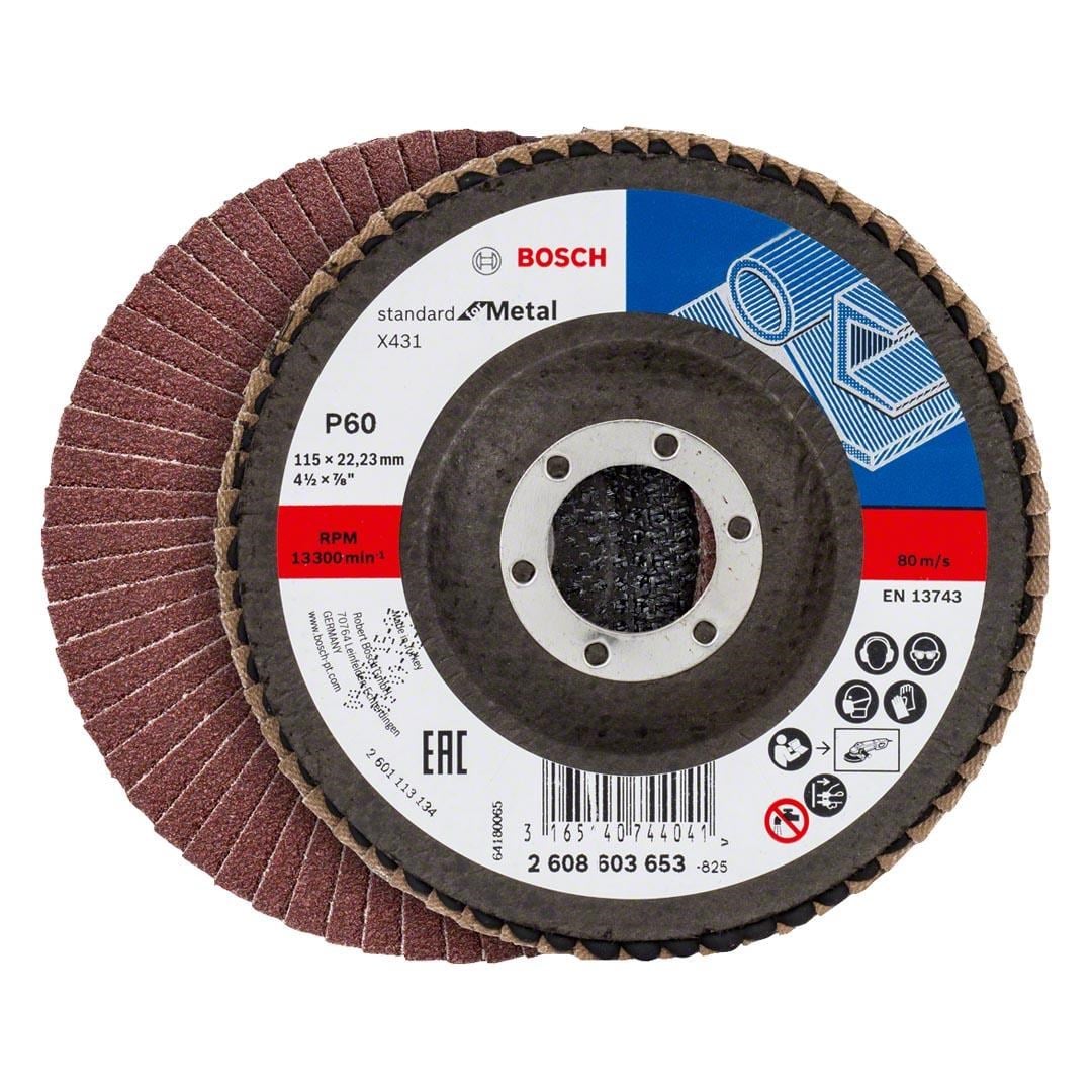 Bosch Standart For Metal X431 ALOX Flap Zımpara Diski 115 mm 60 Kum - 2608603653