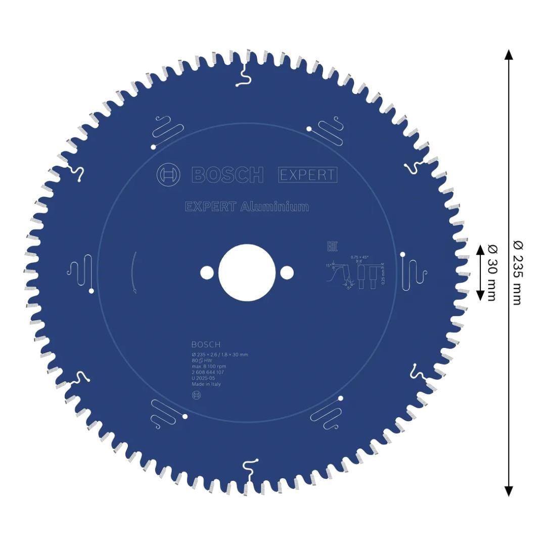 Bosch Expert for Aluminium 235x30 mm 80 Diş Alüminyum İçin Daire Testere Bıçağı - 2608644107