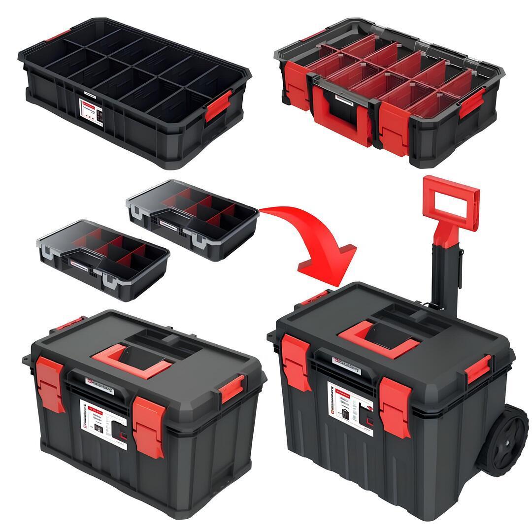 Kistenberg Modular Solution 6Lı Set KMSS553595S Modüler Çözüm 6 Parçalı Tekerlekli Alet Kutusu Seti