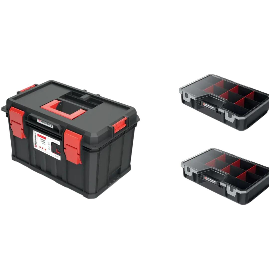 Kistenberg Modular Solution 6Lı Set KMSS553595S Modüler Çözüm 6 Parçalı Tekerlekli Alet Kutusu Seti