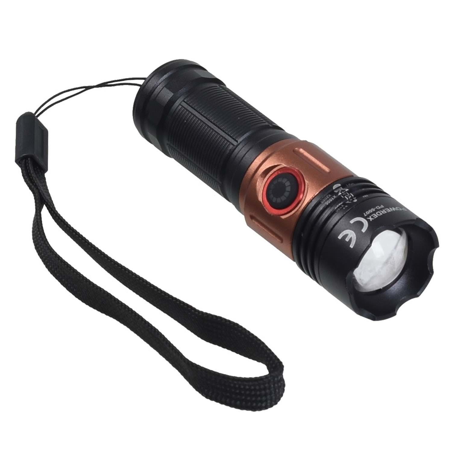 Powerdex PD-5007 Profesyonel Zoomlu Şarjlı El Feneri 20 Watt