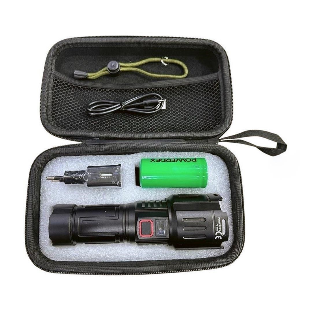 Powerdex PD-9100 LED Şarjlı Zoomlu El Feneri 2800 Lümen