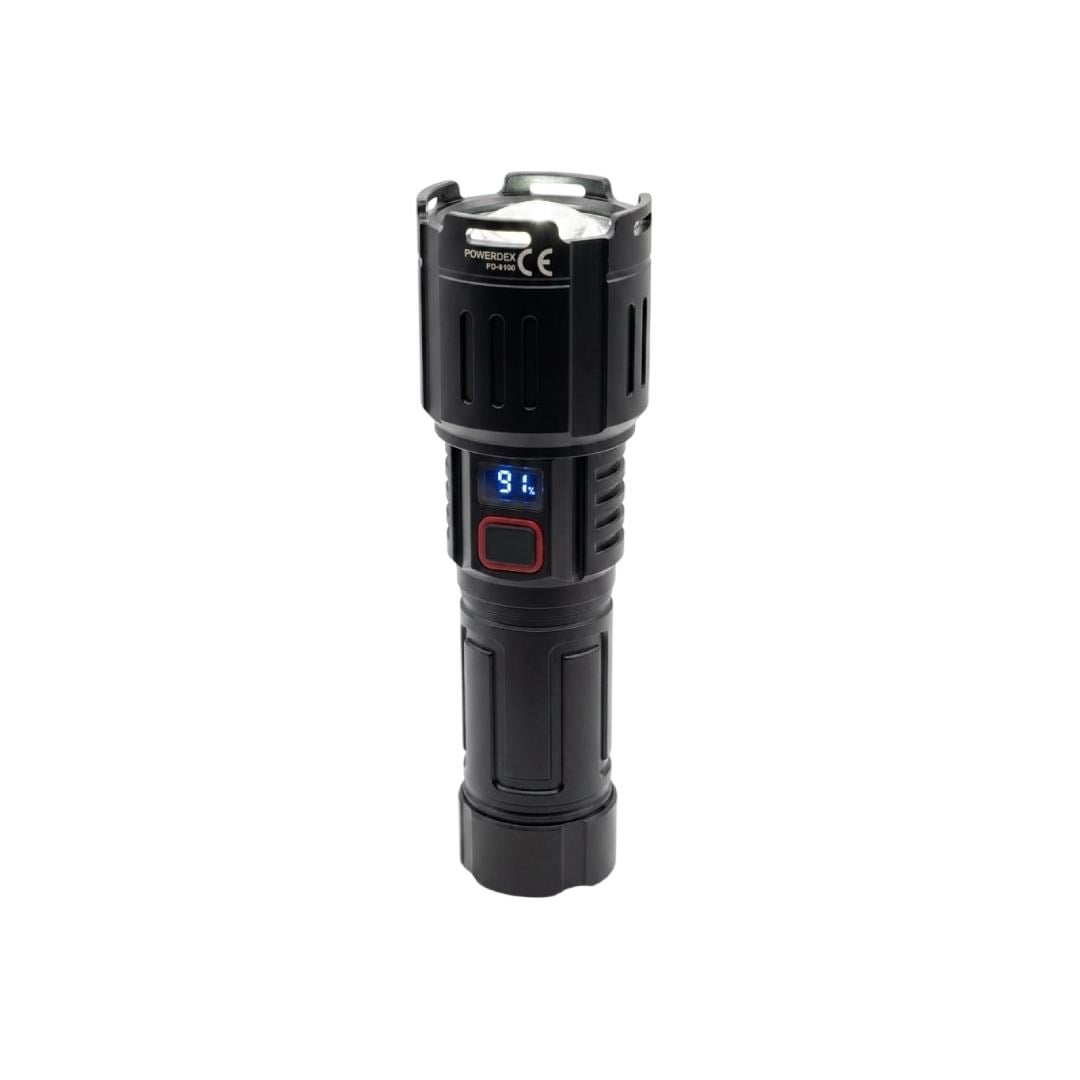 Powerdex PD-9100 LED Şarjlı Zoomlu El Feneri 2800 Lümen