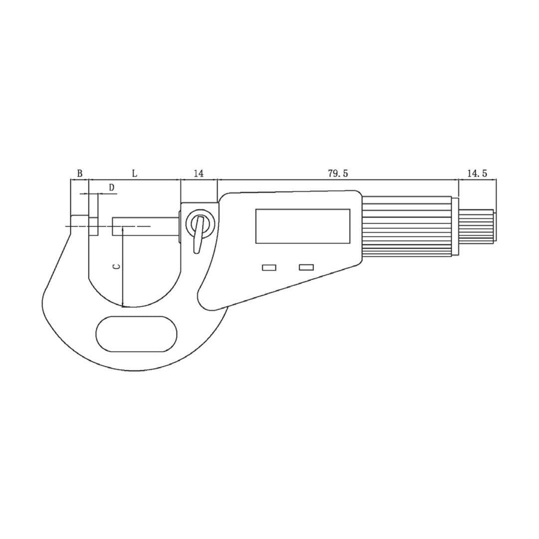 Asimeto AS-116-01-0 Dijital Dış Çap Mikrometresi 0-25 mm