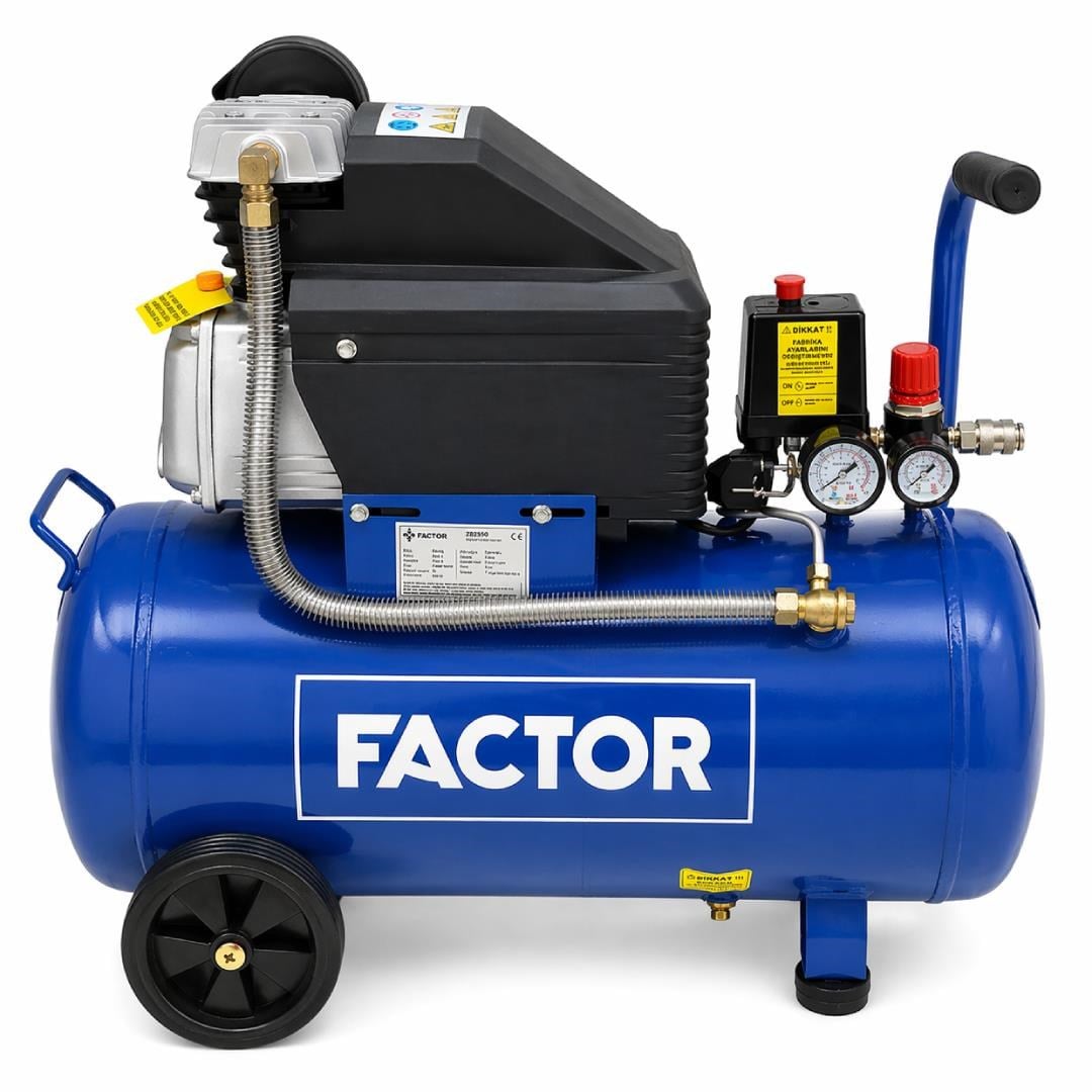 Factor ZB2550 Hava Kompresörü 2.5 Hp 8 Bar 50 Litre