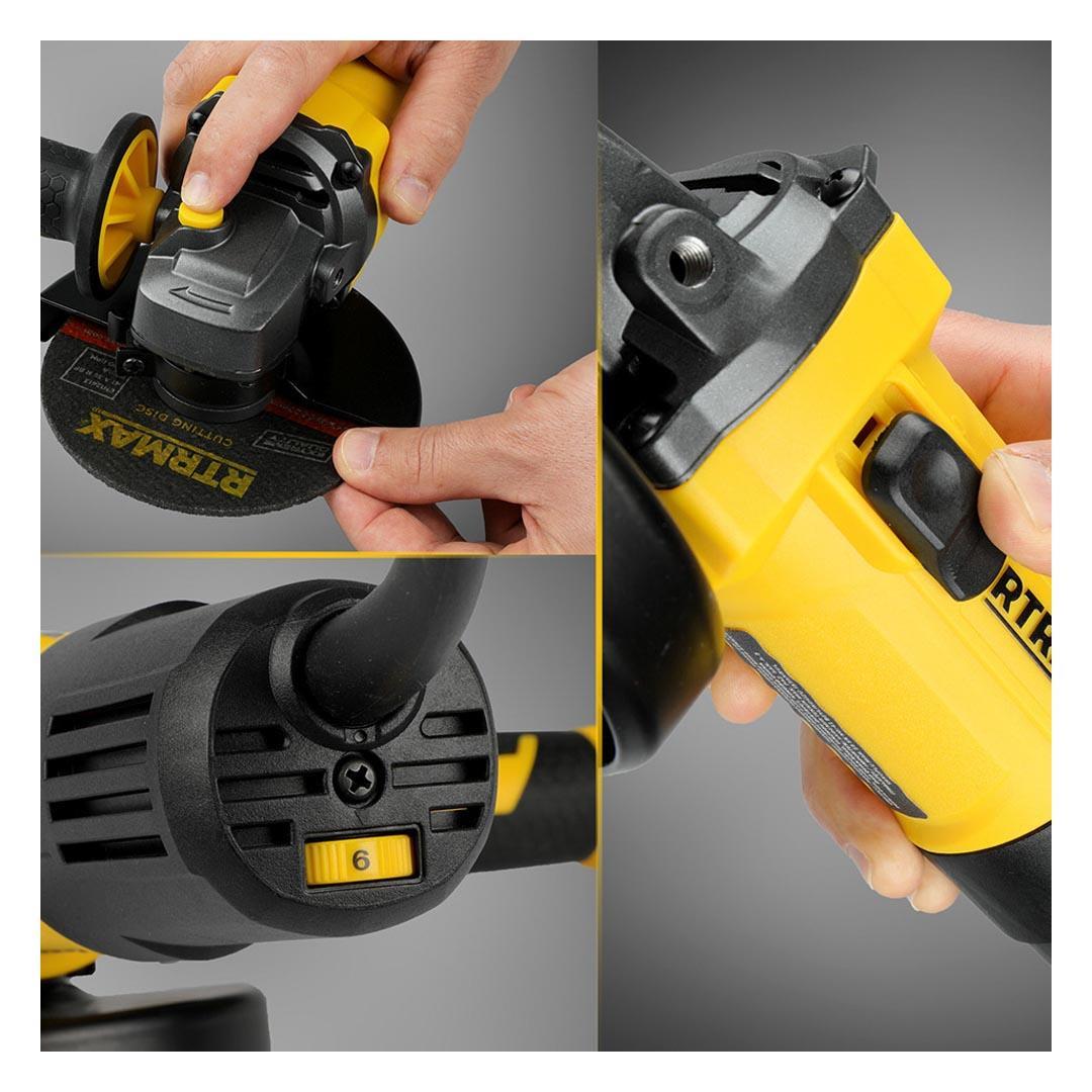 Rtrmax RTM1080 Avuç Taşlama Makinesi 750 Watt 115 mm