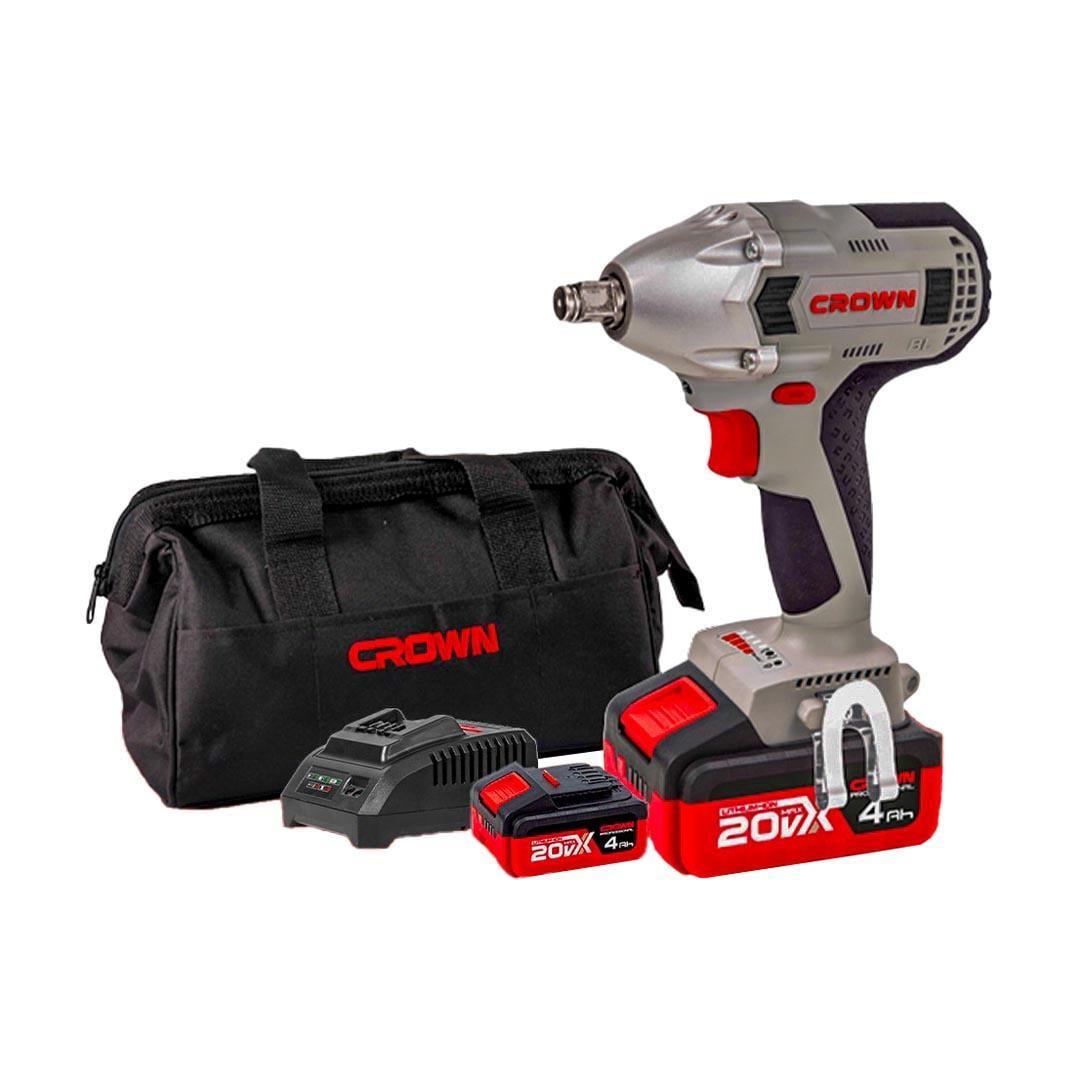 Crown CT22015HX-4 TB 20V 4.0Ah Çift Akülü Kömürsüz Motorlu Somun Sıkma Makinesi - Taşıma Çantalı