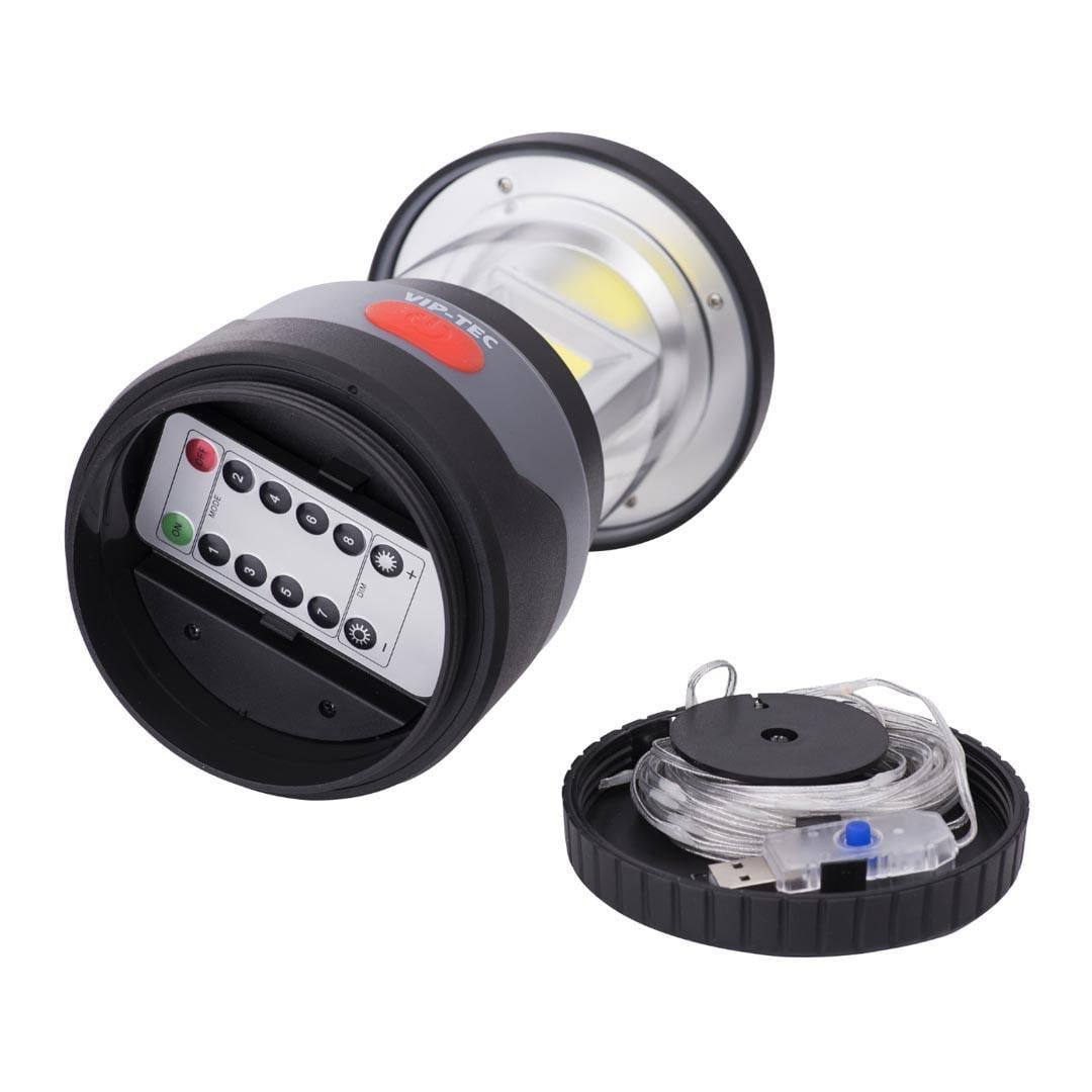 Vip-Tec VT891206 1500 Lümen Şarj Edilebilir Outdoor Feneri (Kumandalı ve Şerit LED Lambalı)