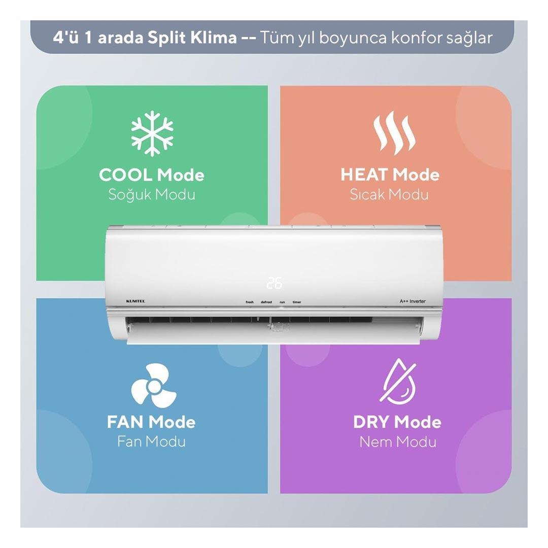 Kumtel Matsu KMSAC-12 A++ 12.000 BTU Inverter Duvar Tipi Split Klima