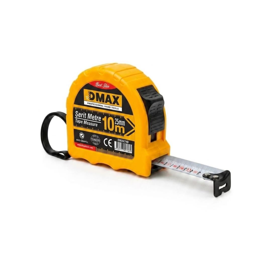 Dmax DMX4748 Plastik Stoplu Şerit Metre 10 mt. (10 mt x 25 mm)