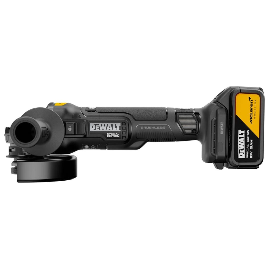 Dewalt DCG45MP2T-QW McLaren Special Edition 18V 5.0Ah Çift Akülü Kömürsüz Avuç Taşlama 125 mm