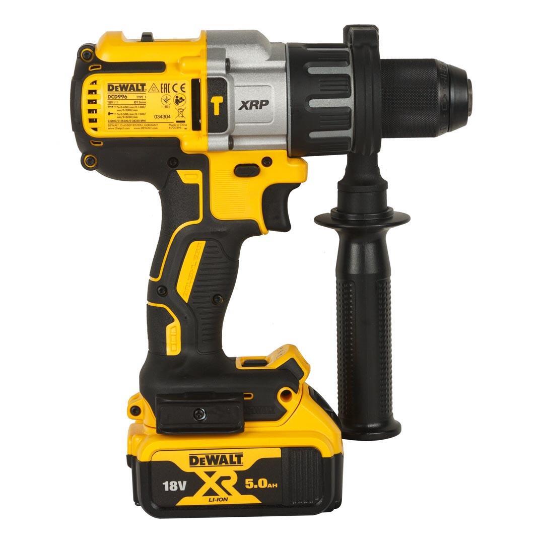 Dewalt DCD996P2-QW 18V 5.0Ah Li-ion Çift Akülü Kömürsüz Profesyonel Darbeli Matkap ve Vidalama