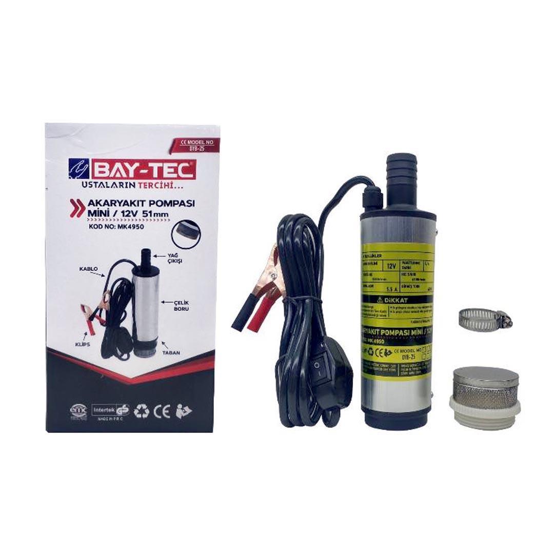 Bay-Tec MK4950 Akaryakıt Pompası Mini 12V 51 mm