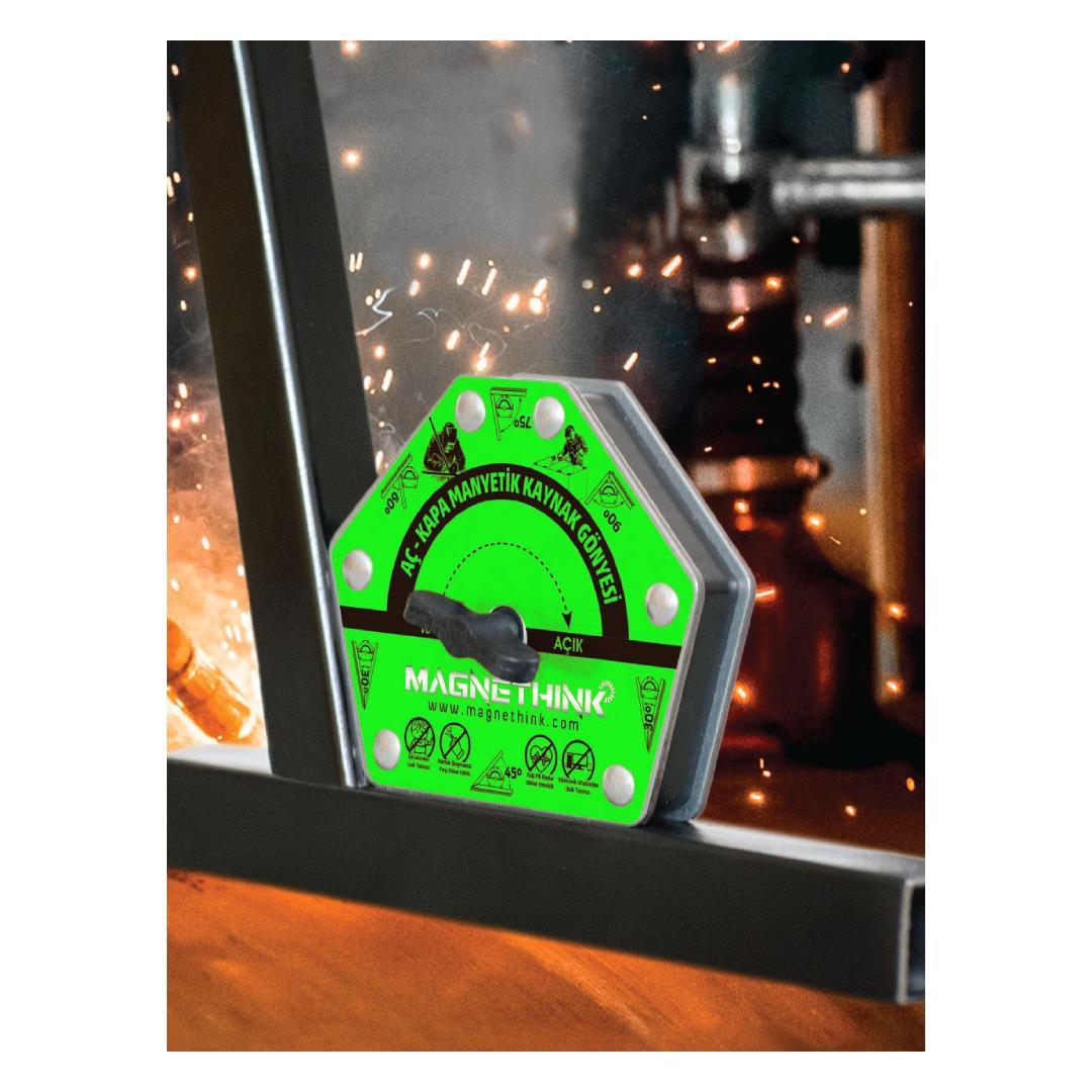 Magnethink Aç Kapa Çok Açılı Manyetik Kaynak Gönyesi - Mavi