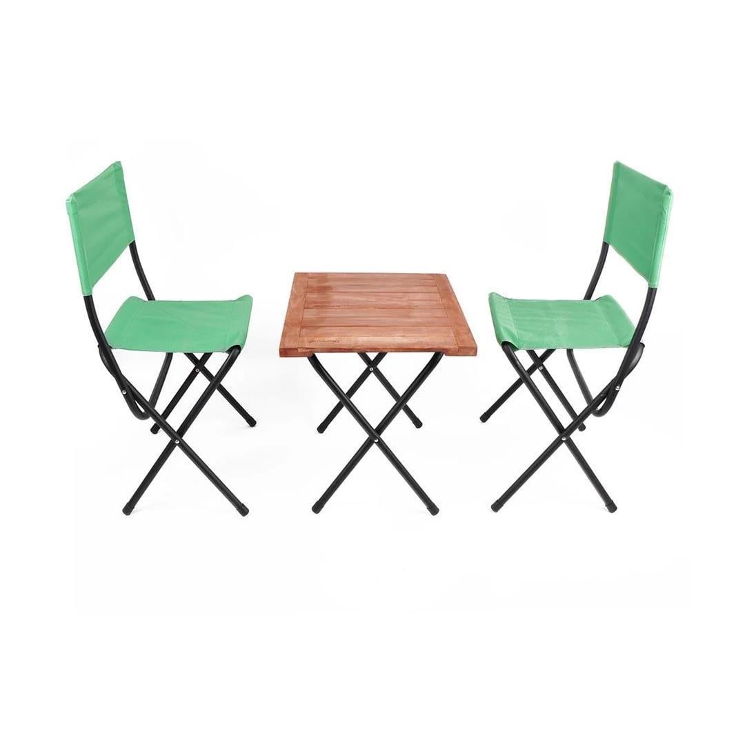 Orcamp OUT-2080 Ahşap Kamp Tabureli Masa Seti
